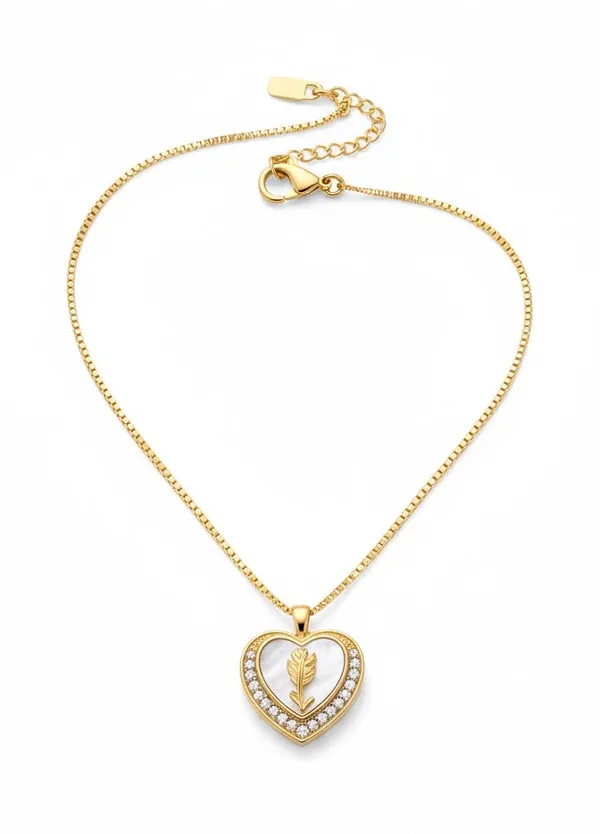 Gold_Golden_Arrow_Heart_Necklace_For_Women